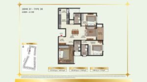 Brigade Eternia Apartment in Yelahanka, Bangalore Floor Plan 3BHK 3T - Type 3K