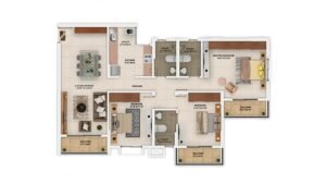 Sattva Park Cubix Apartment in North Bangalore Floor Plan 3BHK Unit Type 5T