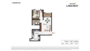 Brigade Lakecrest Apartment in Bangalore Floor Plan1 BHK