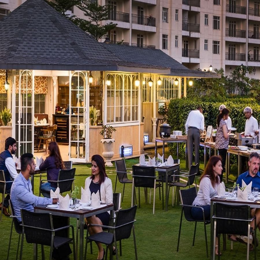 Central Park Resorts Amenities - Inoor and Open to sky Restaurant