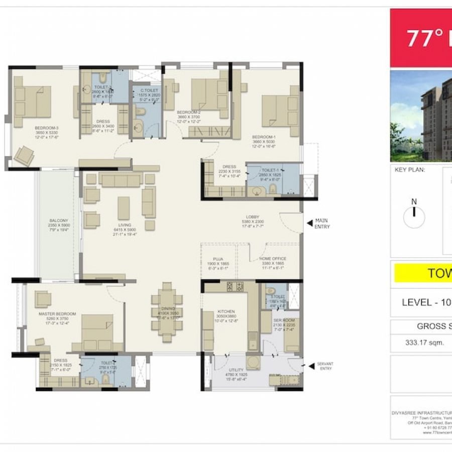 DivyaSree-77-Place-4BHK+HO-Floor-Plan