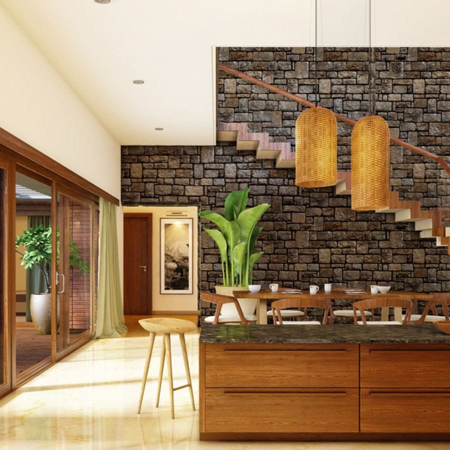 Total Environment - In That Quiet Earth Villa - Feature wall providing the perfect backdrop