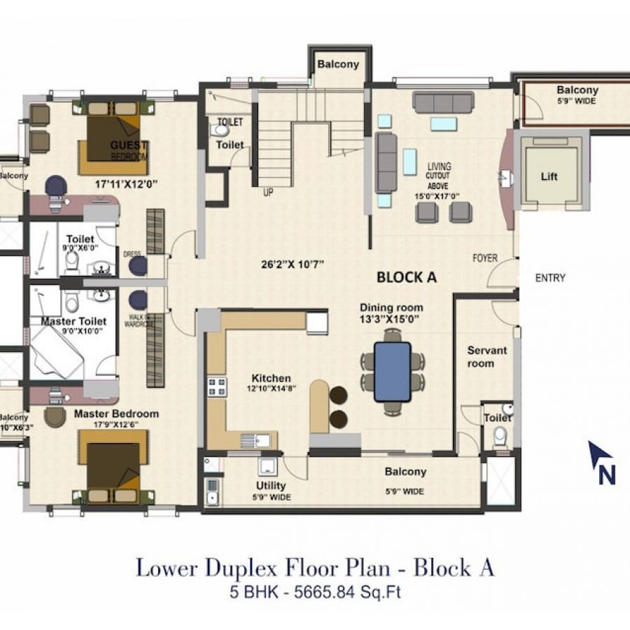 HM-Grandeur-5-BHK-Lower-Duplex-Floor-Plan