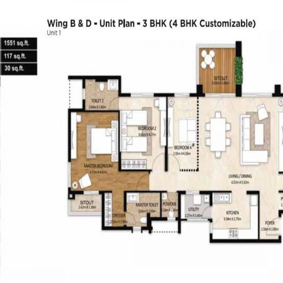 Mahindra-Windchimes-3-BHK-Floor-Plan