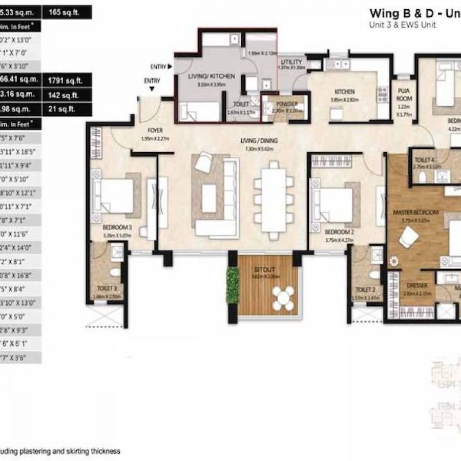 Mahindra-Windchimes-4-BHK-Floor-Plan