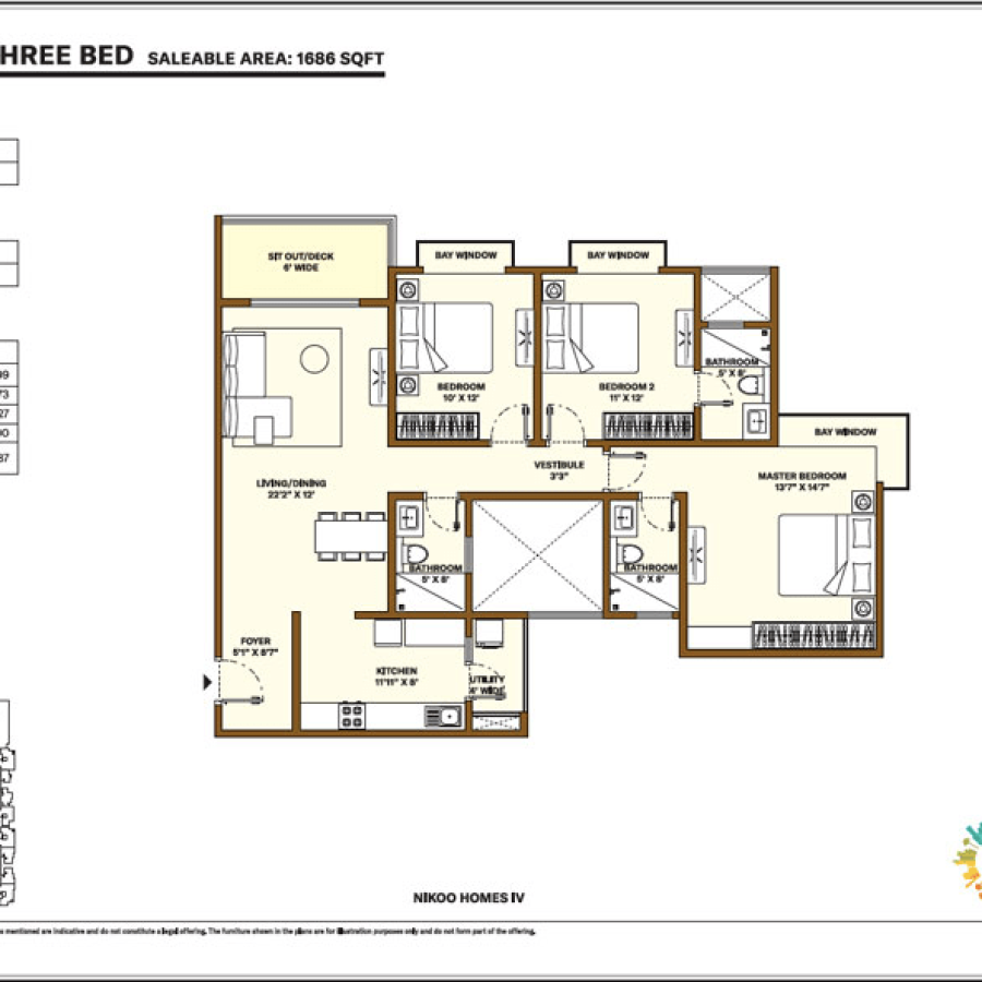 Nikoo-Homes-Three-BED-Floor-Plan