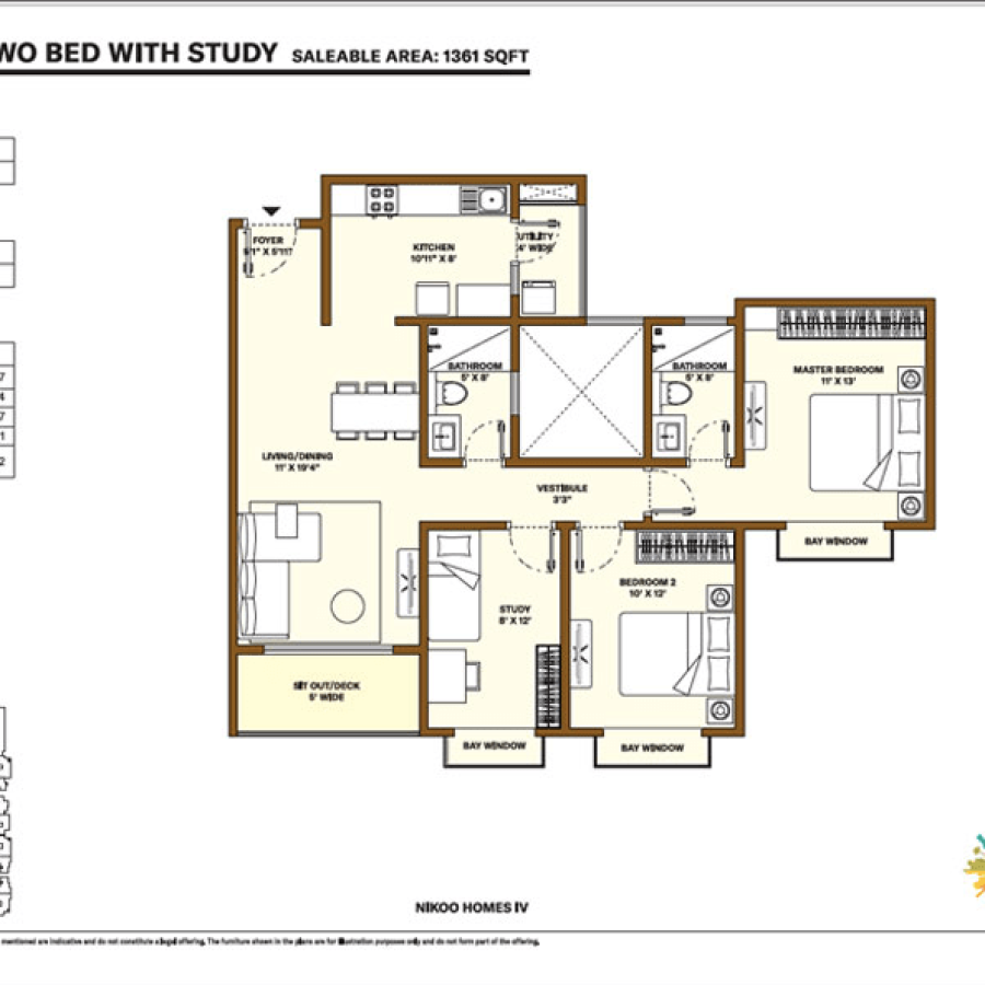 Nikoo-Homes-Two-BED-Floor-Plan