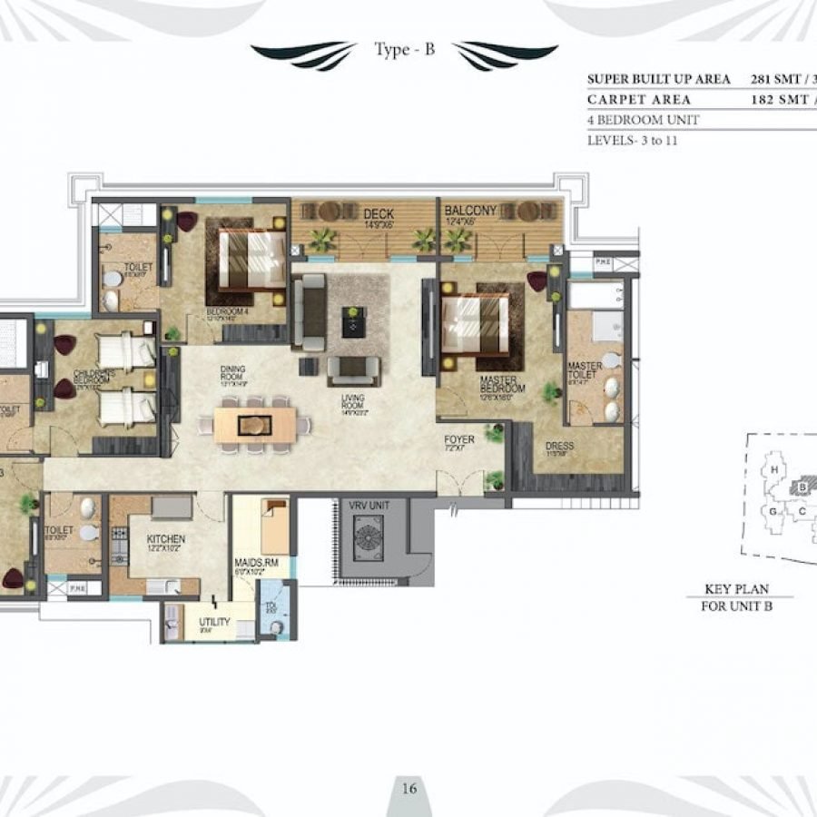 Prestige-Leela-Residences-Type-B-Floor-Plan