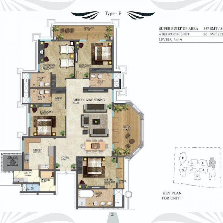 Prestige-Leela-Residences-Type-F-Floor-Plan