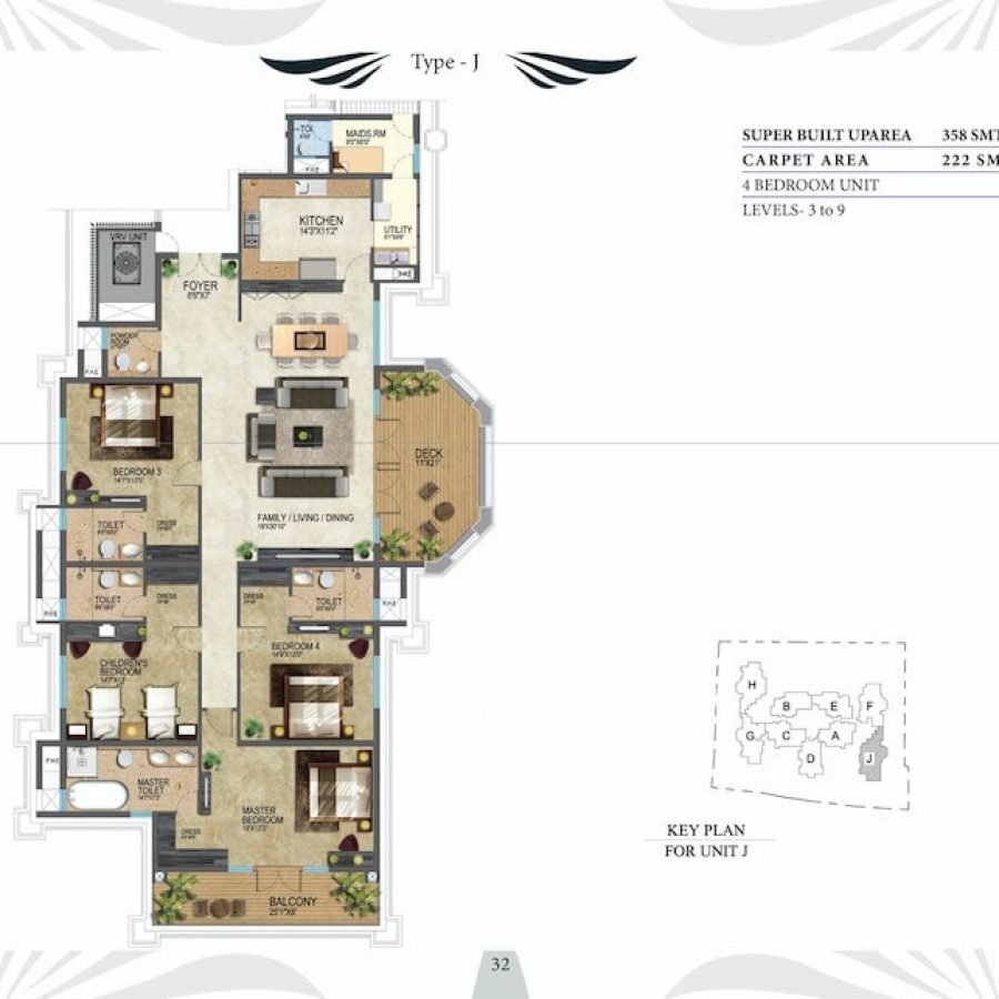 Prestige-Leela-Residences-Type-J-Floor-Plan