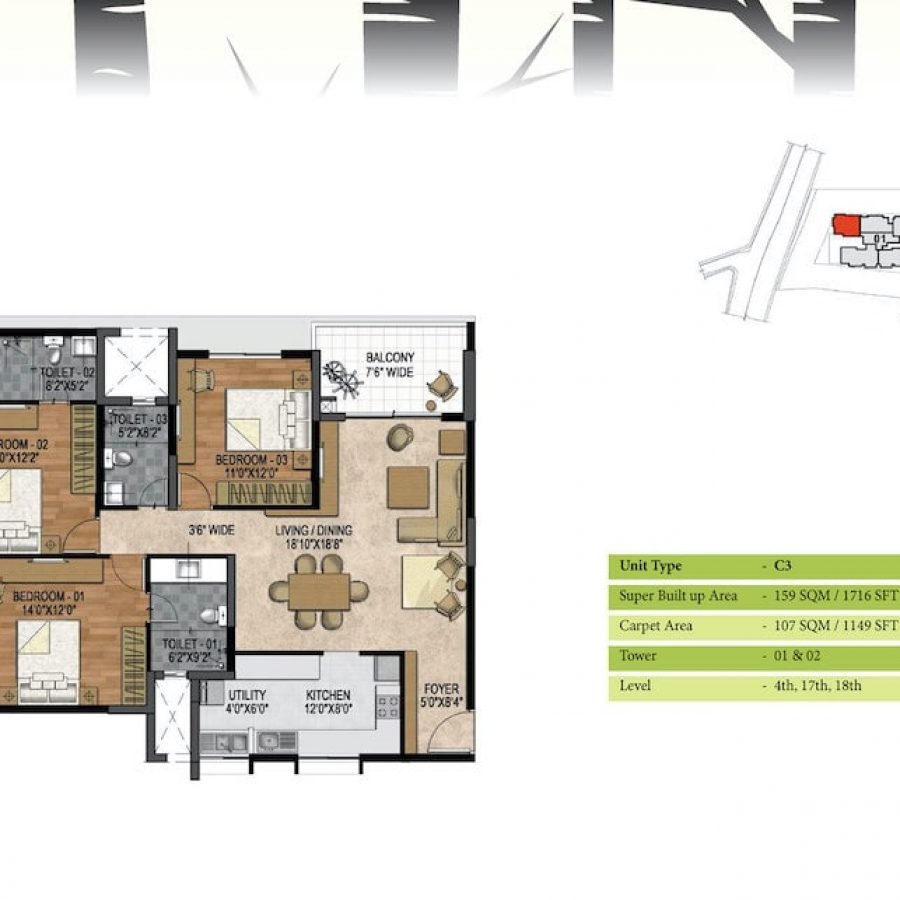 Prestige-Woodland-Park-Type-C3-Floor-Plan