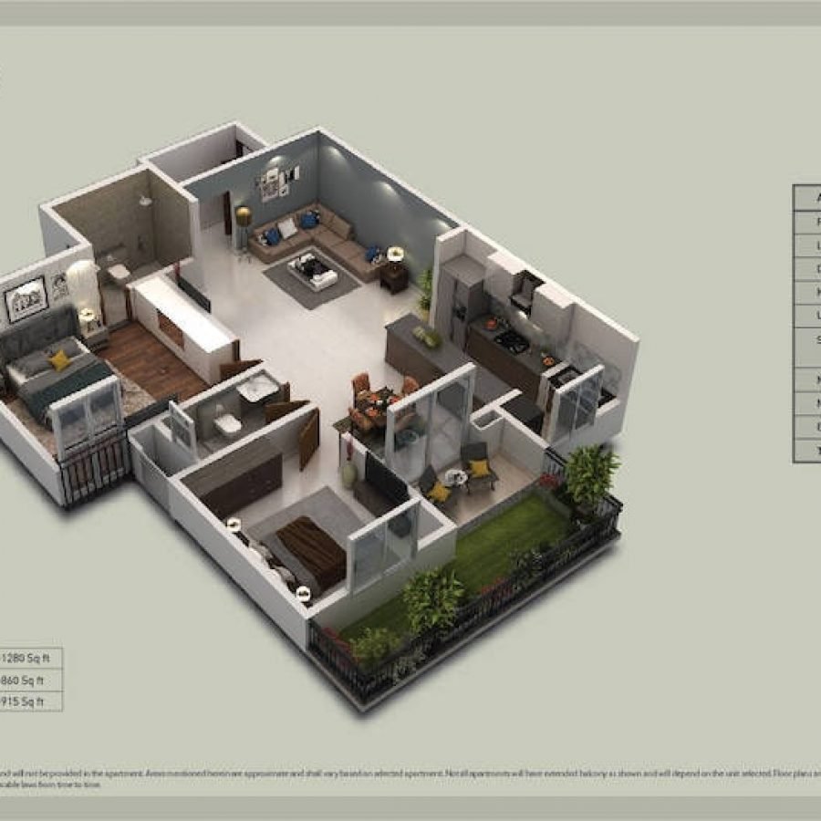 Purva-Zenium-2-BHK-Grand-Floor-Plan