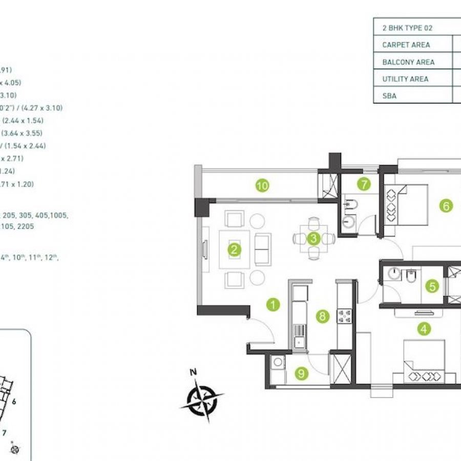 Shapoorji-Pallonji-Parkwest-2-bhk-Floor-Plan