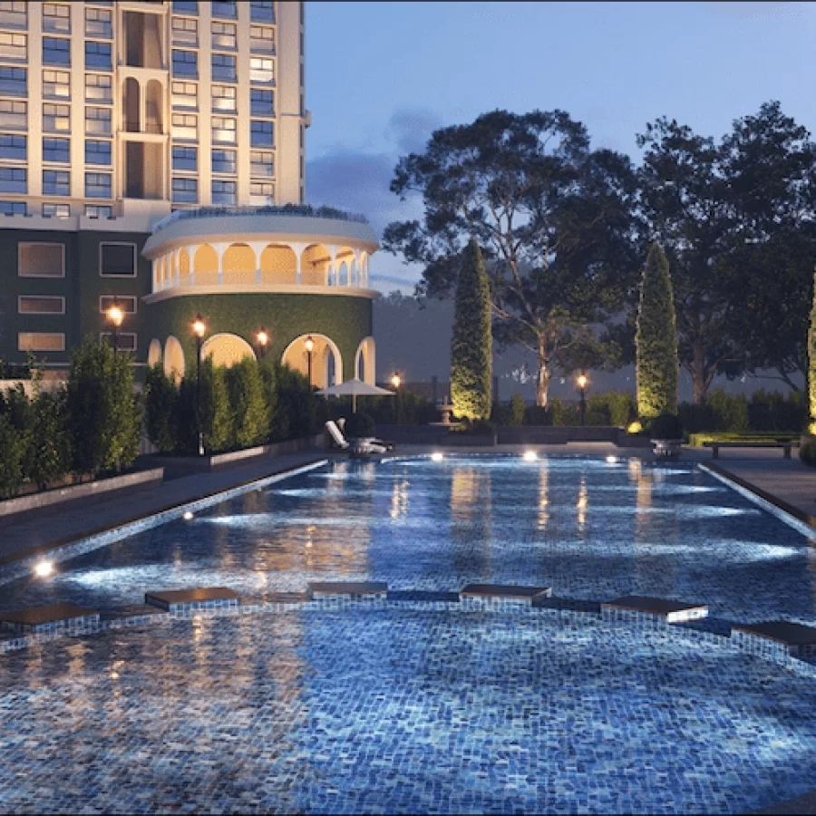 Sobha-Royal-Crest-Regalia-Pool-Night-View